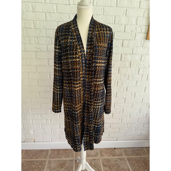 Susan Graver Sweaters - Susan Graver Cardigan Womens Medium Multicolor Excellent Abstract‎ Houndstooth